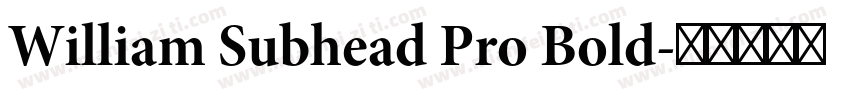 William Subhead Pro Bold字体转换